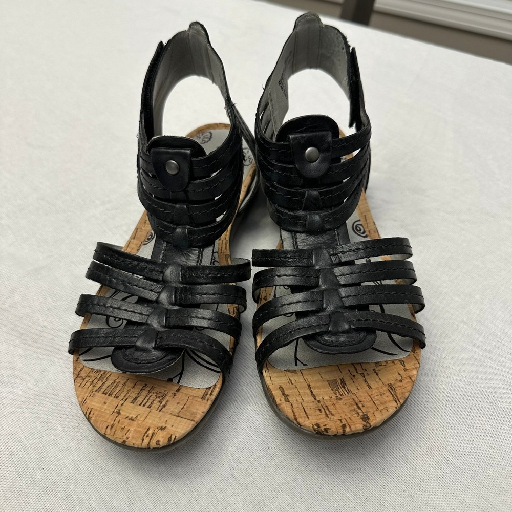 Bare Traps Roanna Black Leather Strappy Gladiator Sandals Womens 7.5M